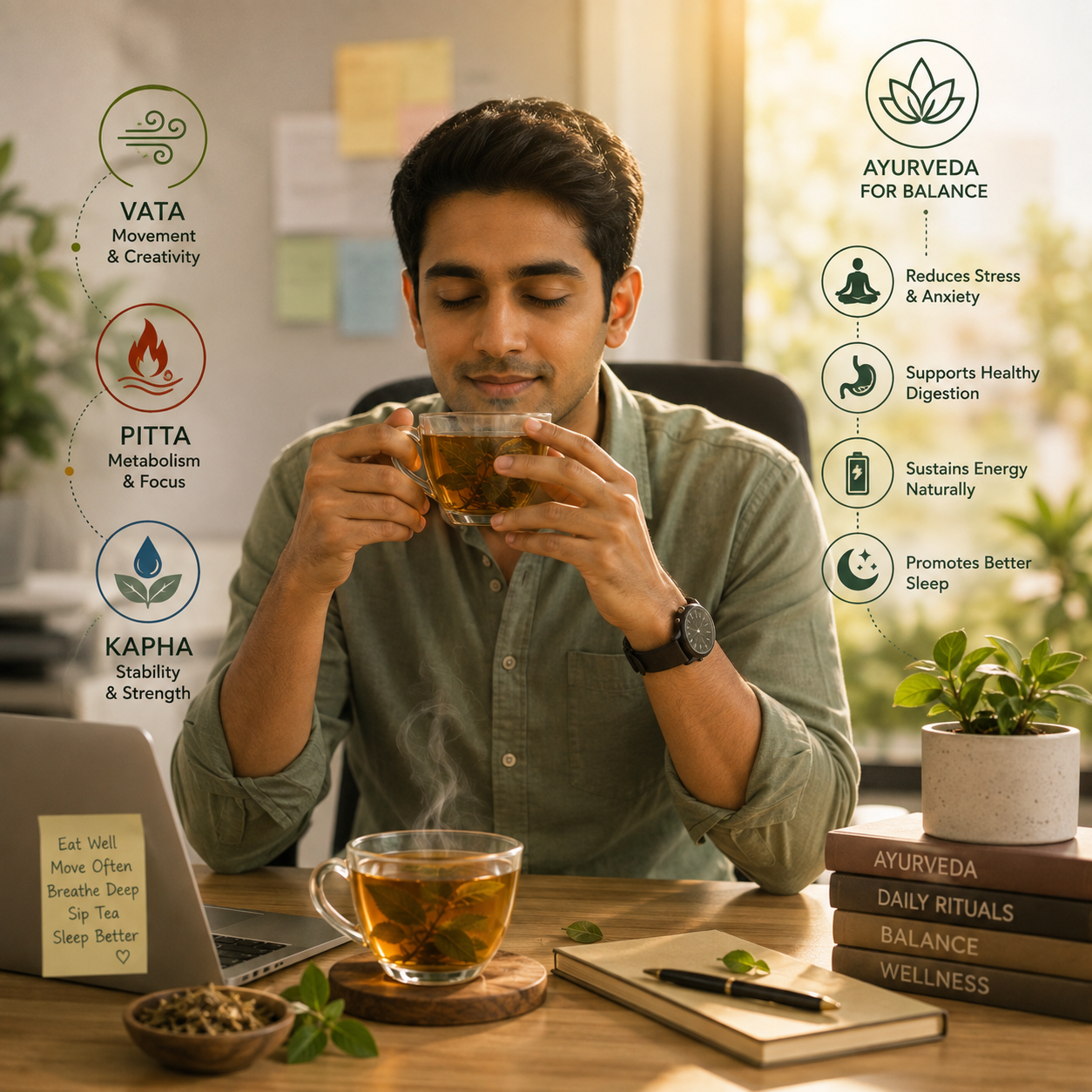 Ayurveda for the Modern Desk Job: Balancing Doshas in a 9-to-5 Life