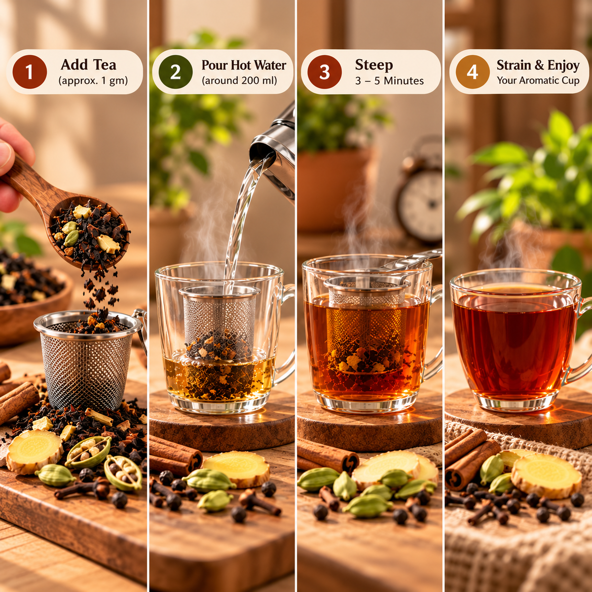 Assam Black Masala Tea with Power of 5 Herbs | Long Leaf | 100 gm