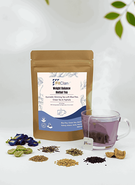 Weight Balance Herbal Tea | Ayurvedic Slimming Tea with Green Tea, Blue Pea & Triphala