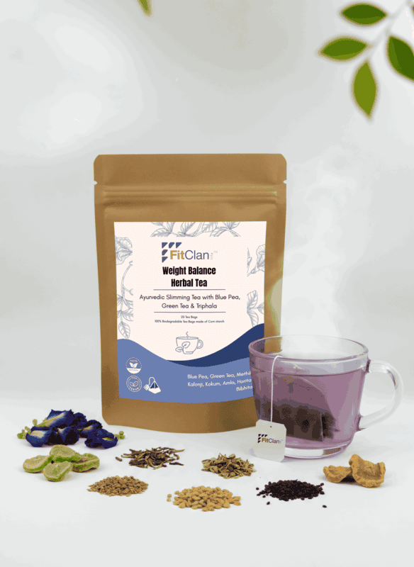 Weight Balance Herbal Tea | Ayurvedic Slimming Tea with Green Tea, Blue Pea & Triphala